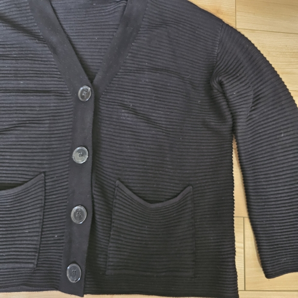 Zara Black Ribbed Cardigan - Picture 6 of 6
